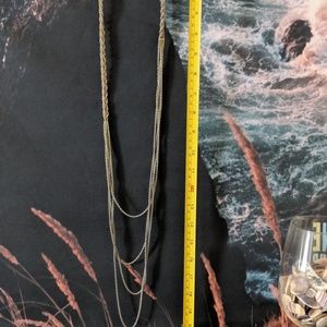 Layered silver braided necklace